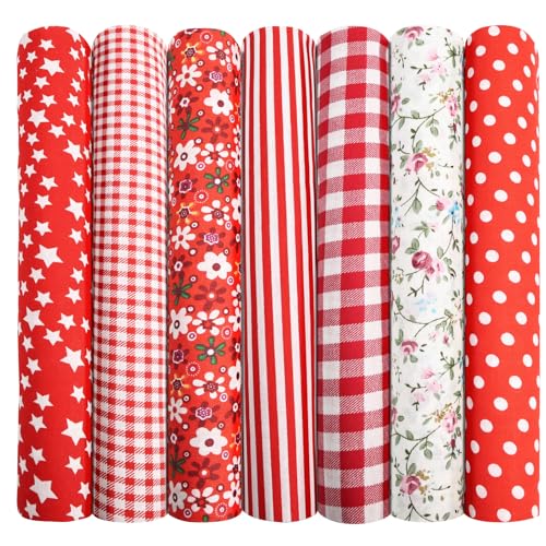 Aucuu 7PCS Tessuto, 50 * 50cm Patchwork Cotone Tessuto, DIY