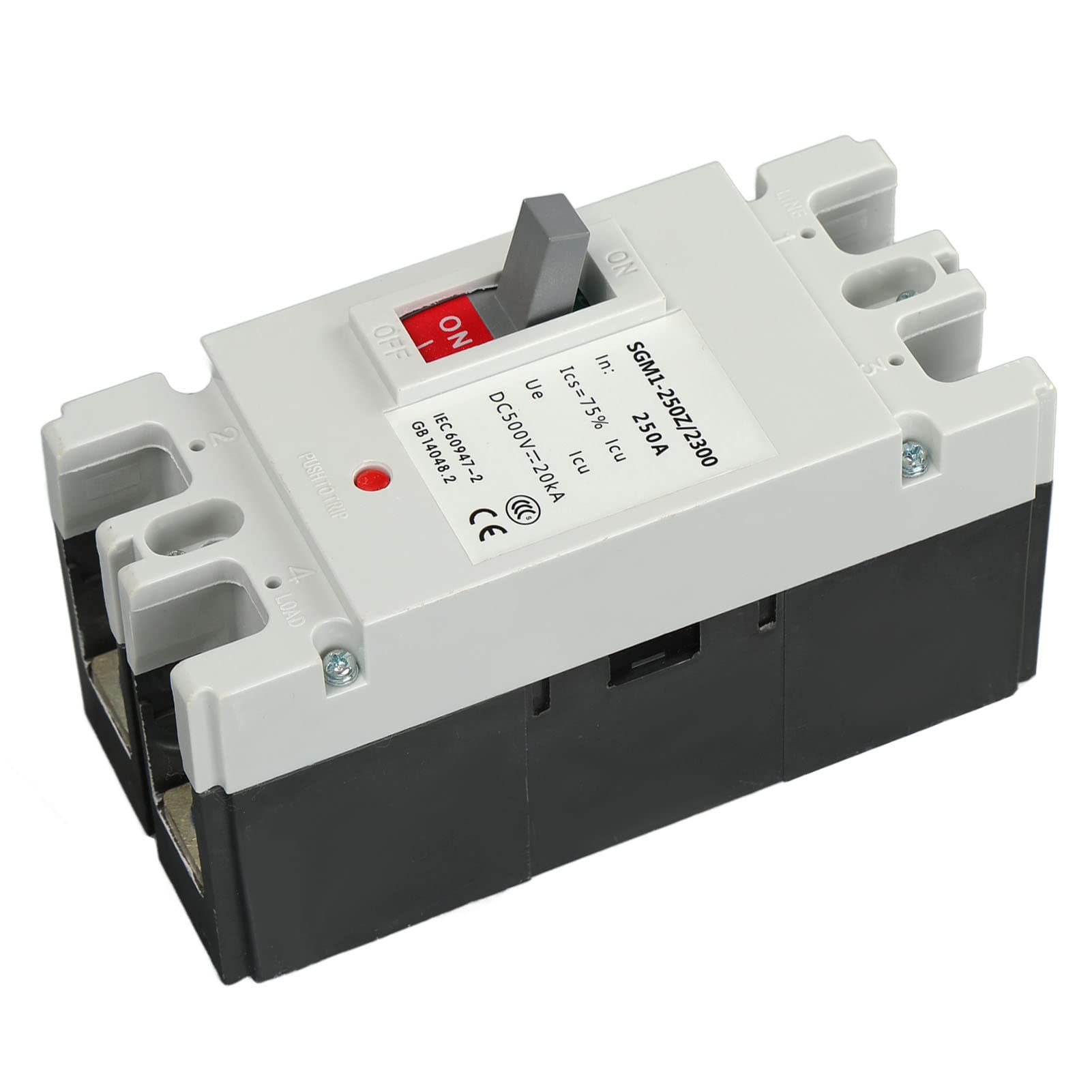 Jiawu Wyłącznik Automatyczny 250A 500 V 2P MCCB Izolator Wyłącznika Zabezpieczającego baterię słoneczną, Rozłącznik DC do Systemu Fotowoltaicznego o Zdolności Wyłączania 20KA