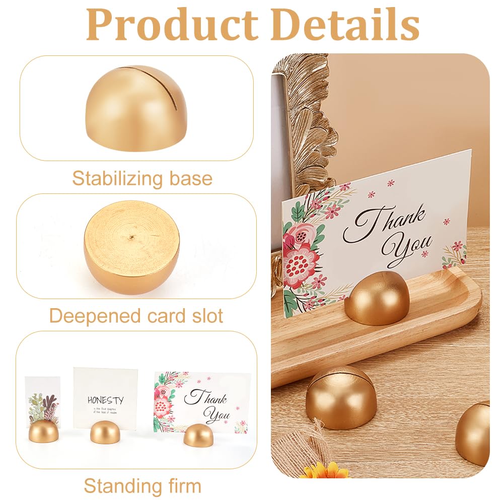 12 Portanumeri Da Tavolo Dorati - Segnaposto Semicircolare Per Matrimoni E Feste | Design Moderno - Foto 5