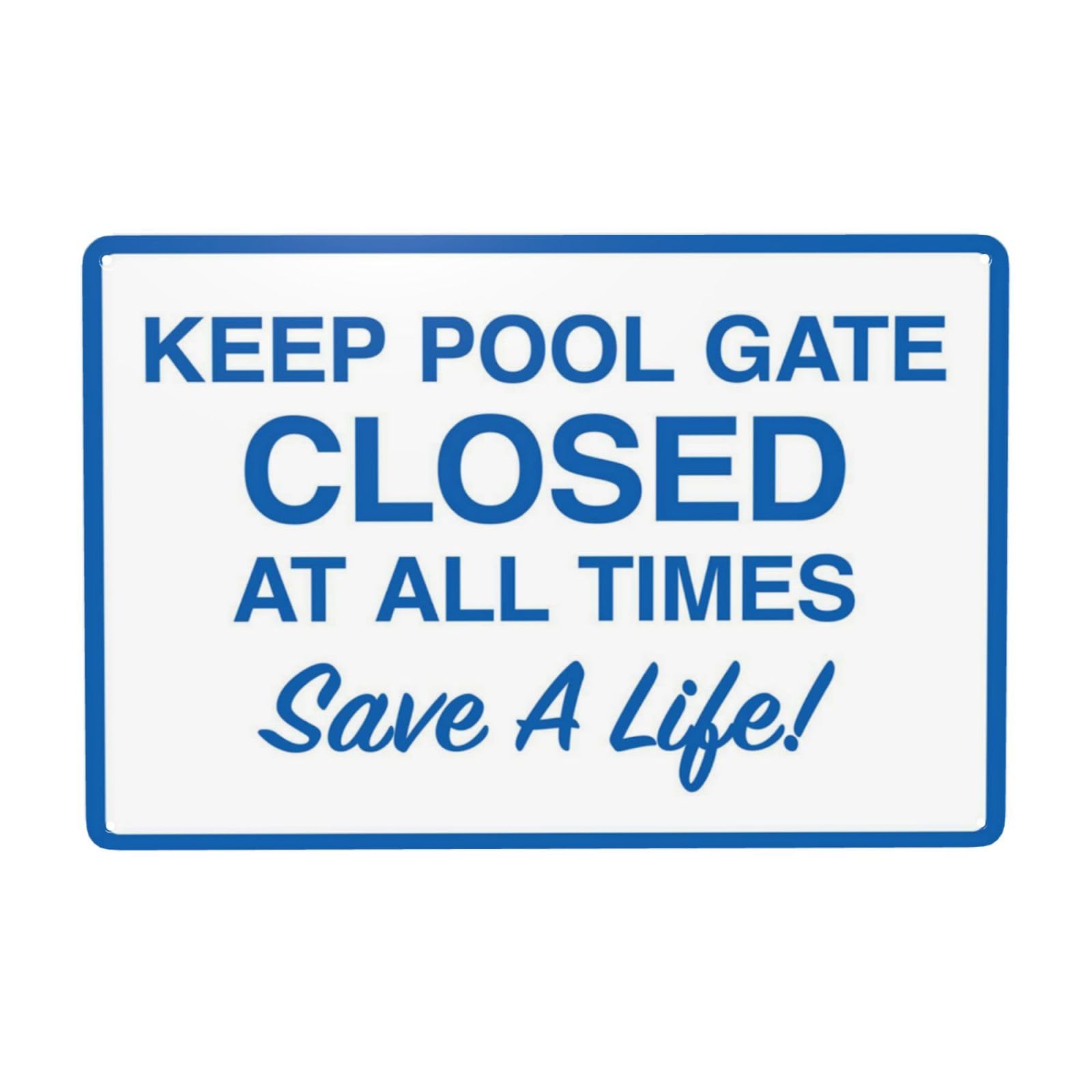Bugana Aluminum Keep Pool Gate Closed At All Times Sign, Pool Sign, Safety Signs, Wall Decor, Vintage Style, 12 X 8 Inches