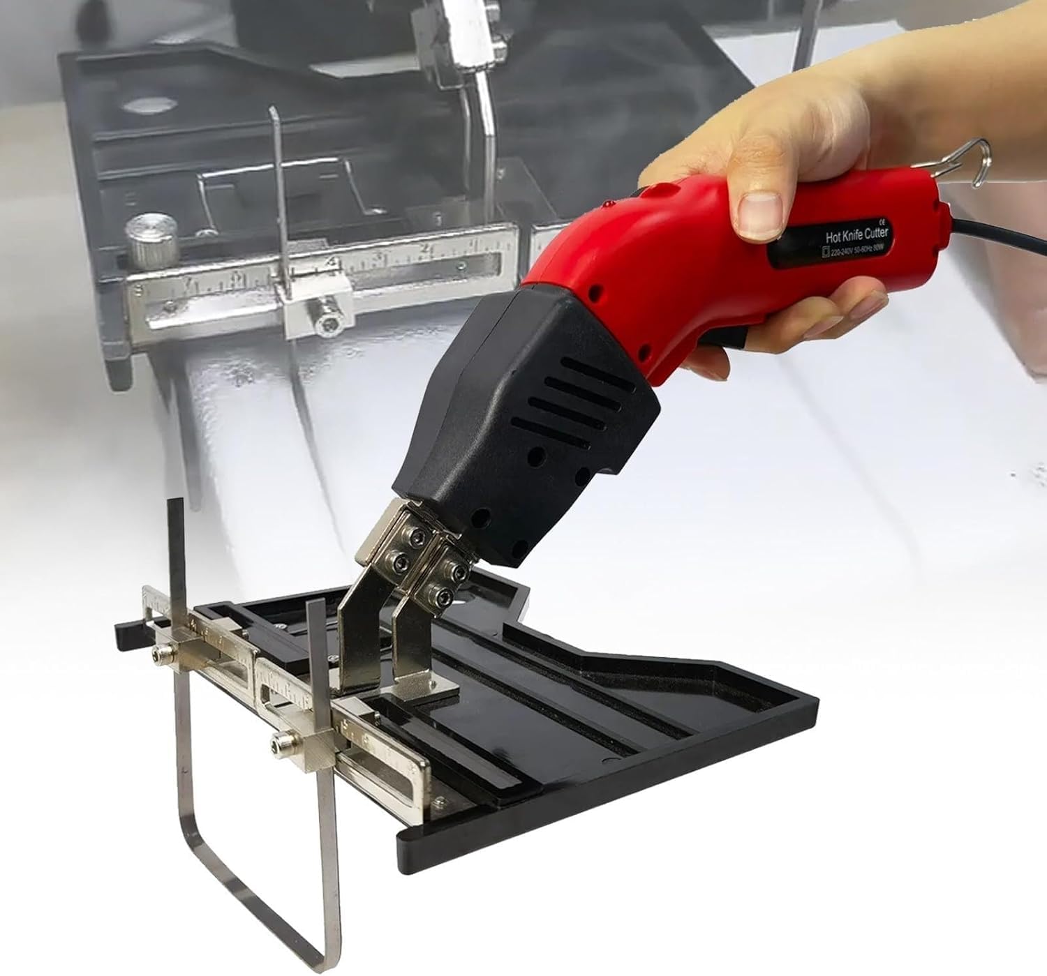 Kit di taglierina elettrica a caldo per schiuma con righello scanalato per lavori fai da te. (Ks200)