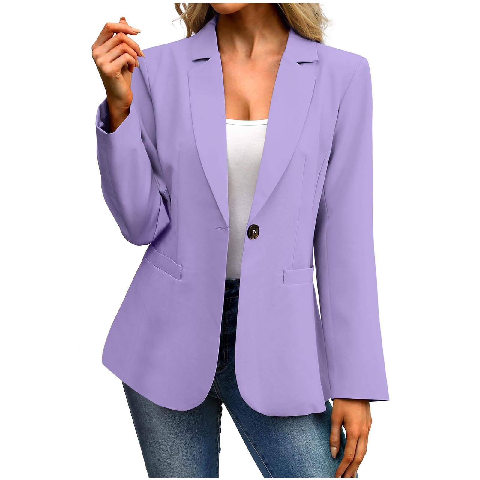 Womens Blazer Jacket Business Casual Suit Jackets Long Sleeve Work Blazers Lapel Collar Open Front Blazer Jacket