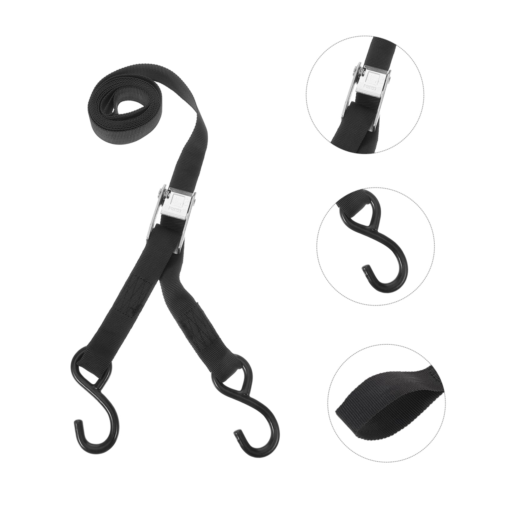 Motorrad Spanngurt aus Polyester für Gepäcksicherung | Schwarz, Schnell zu Verwenden, Befestigungsgurt für Roller und Zweiräder, 2 Stück-pack