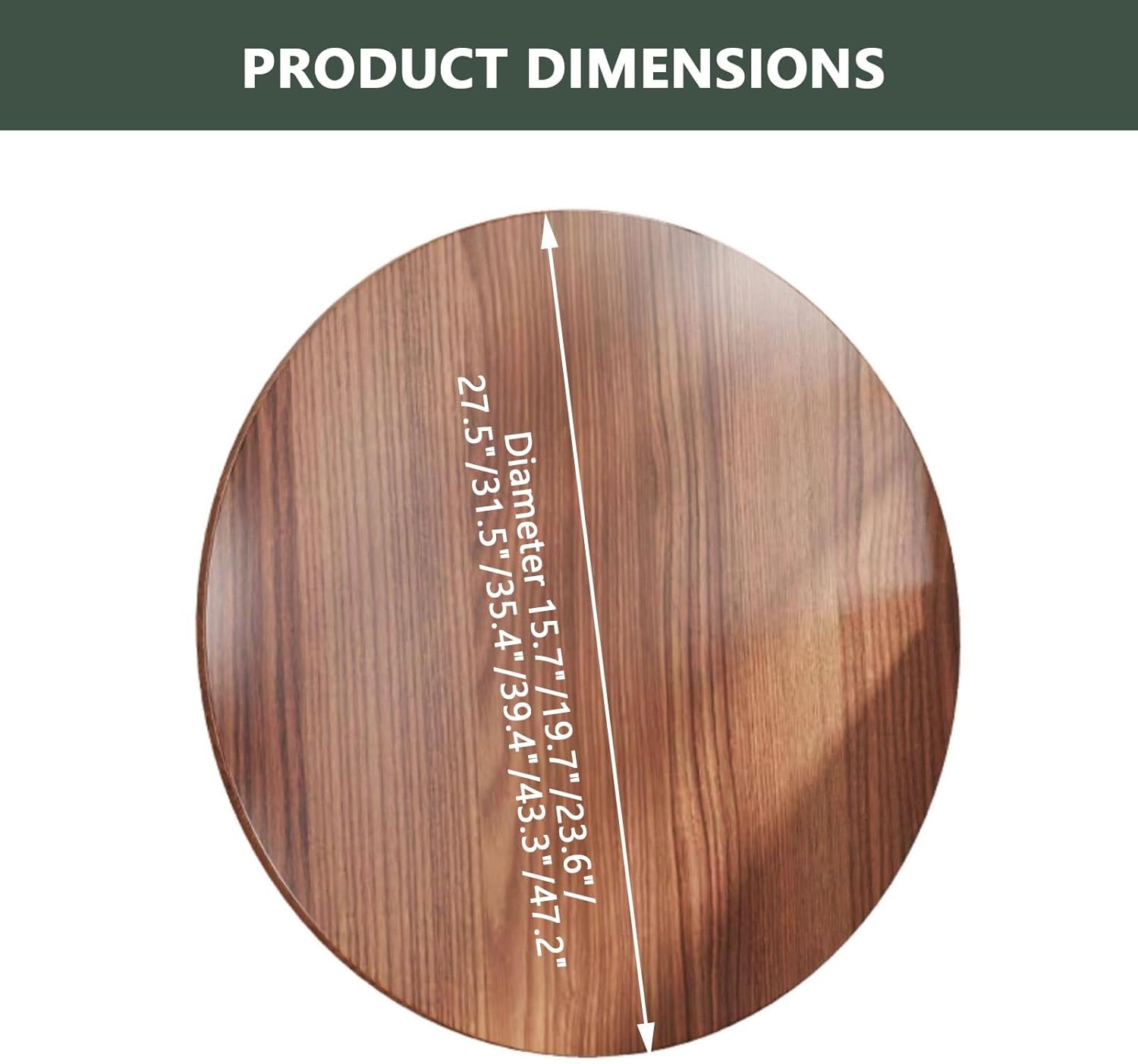 Wooden Round Table Top, Smooth Replacement Circle Tabletop No Legs, 1.5cm Thick Dining Coffee Shop Countertop, Easy to Clean(Teak Wood,43.3in(110cm))