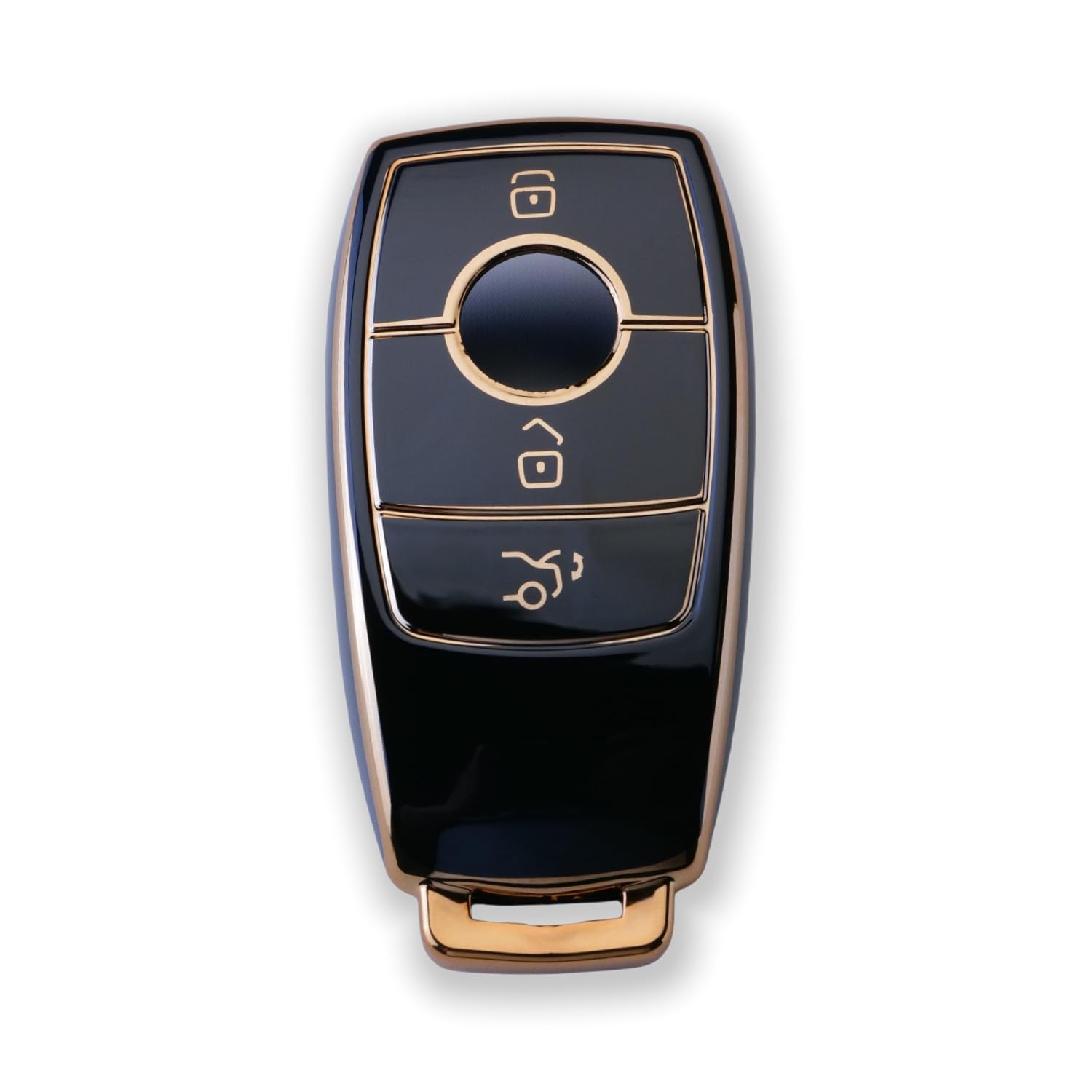 RUXYAXFOL TPU copertura chiave auto per Mercedes Benz S/A/G/B/E/C Classe AMC CLA CLE CLS GLA GLC GLE GLK GLS W221 W222 Custodia chiave auto, 2 pezzi, oro nero