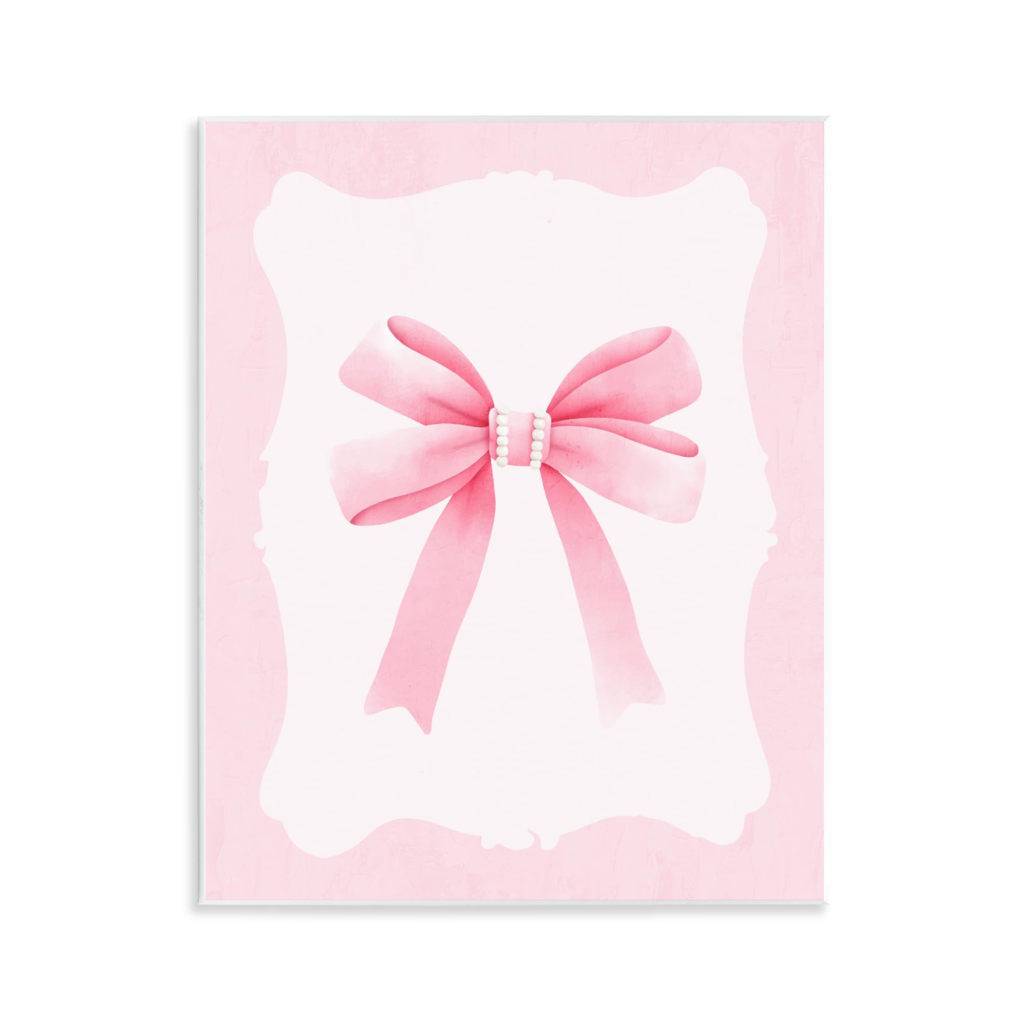 Stupell Industries Unframed 'Feminine Bow With Pearls'| Wall Plaque Art