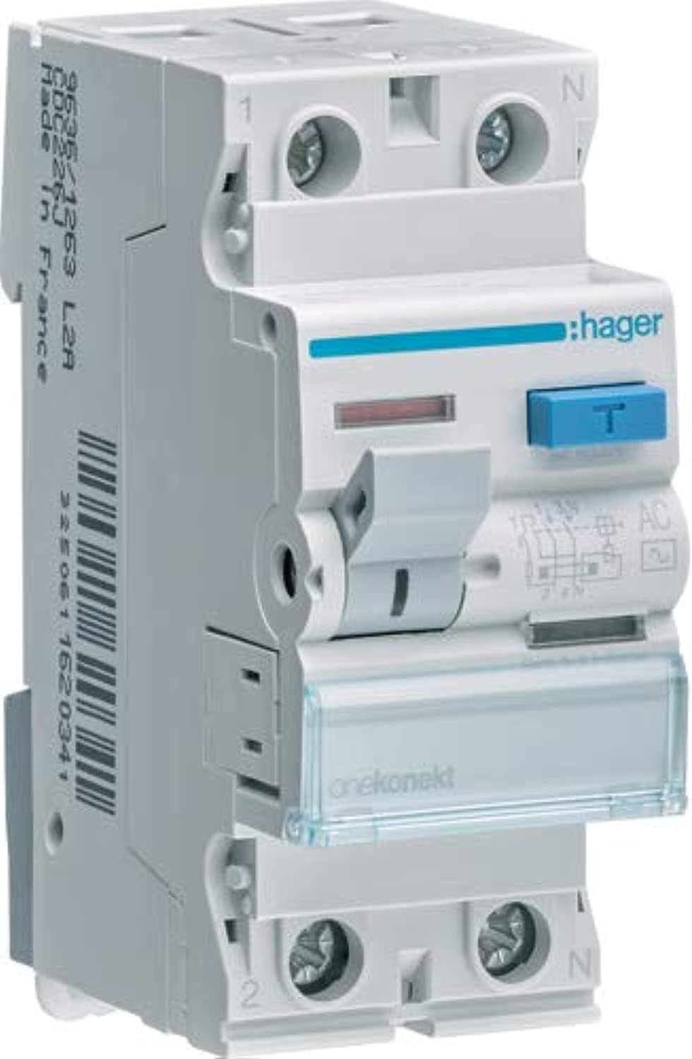 Hager Earth Leakage Circuit Breaker, 40A 2 Pole, 100mA,