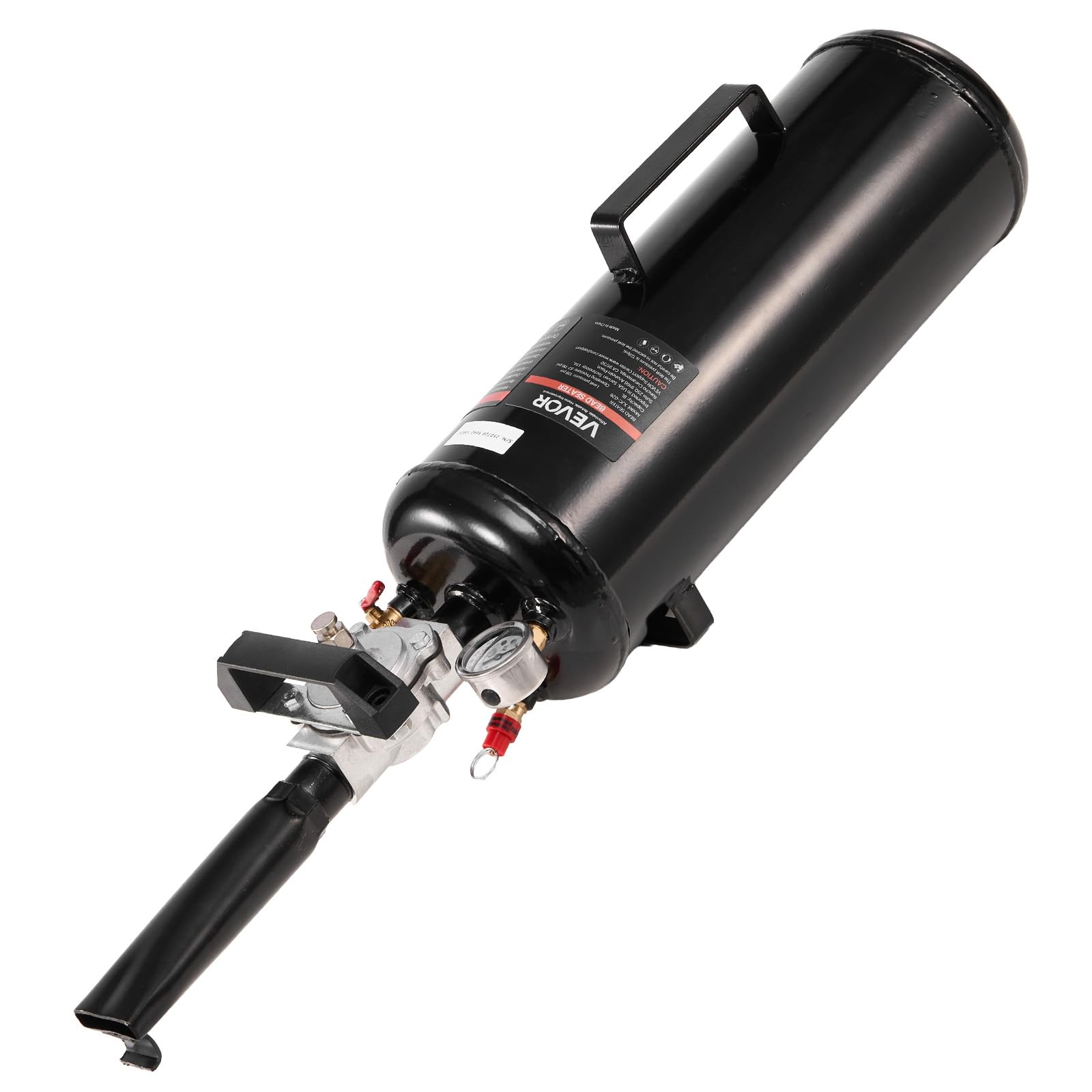 VEVOR Booster de Pneu 8 L, Canon à Air Portable, avec Pression de Service 0,​6-​0,​8 MPa, Gonfleur Pneumatique de Pneu, pour Voiture, SUV Compact, Camionnette, Vélo Électrique, Camping-​car, VTT, Noir
