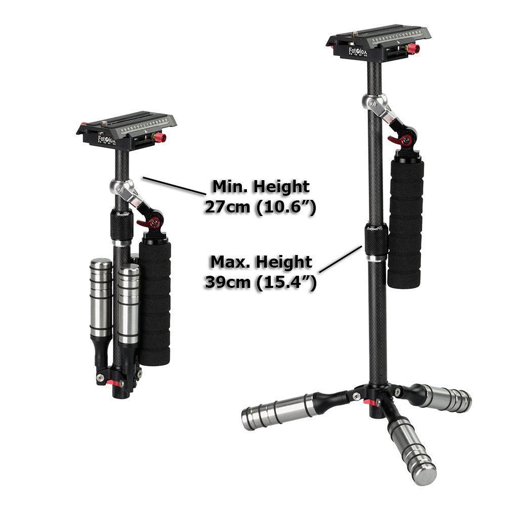 Fotodiox Pro Carbon Fiber Gimbal Stabilizer for DSLR, MILC & GoPro Cameras - Handheld Video Stabilizer System and Stealthy Camera Support for Small to Mid-Sized Cameras