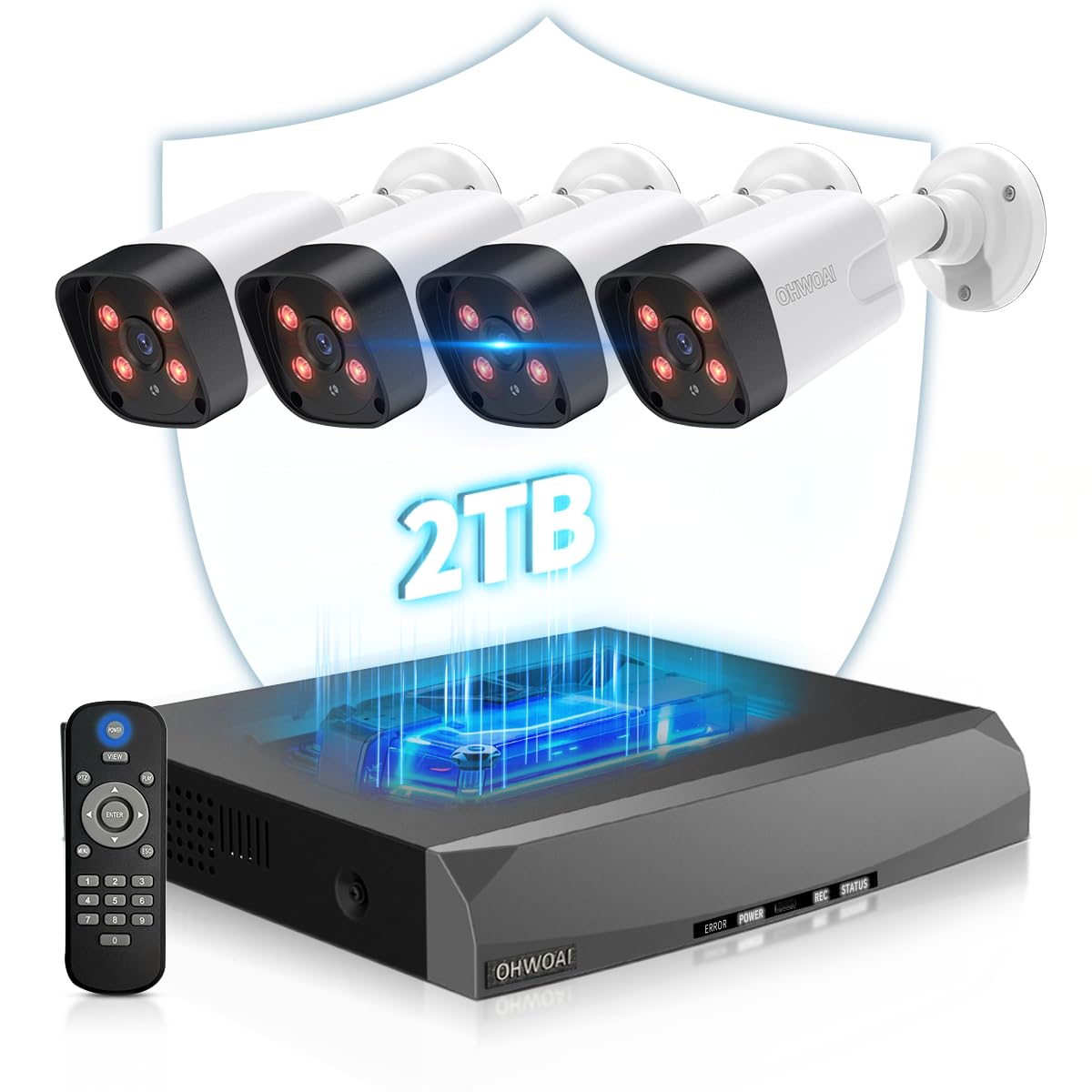 《130°Wide Angle & 2-Way Audio》Outdoor Security Camera System, IP Wired Cameras, 4K Video Surveillance Systems