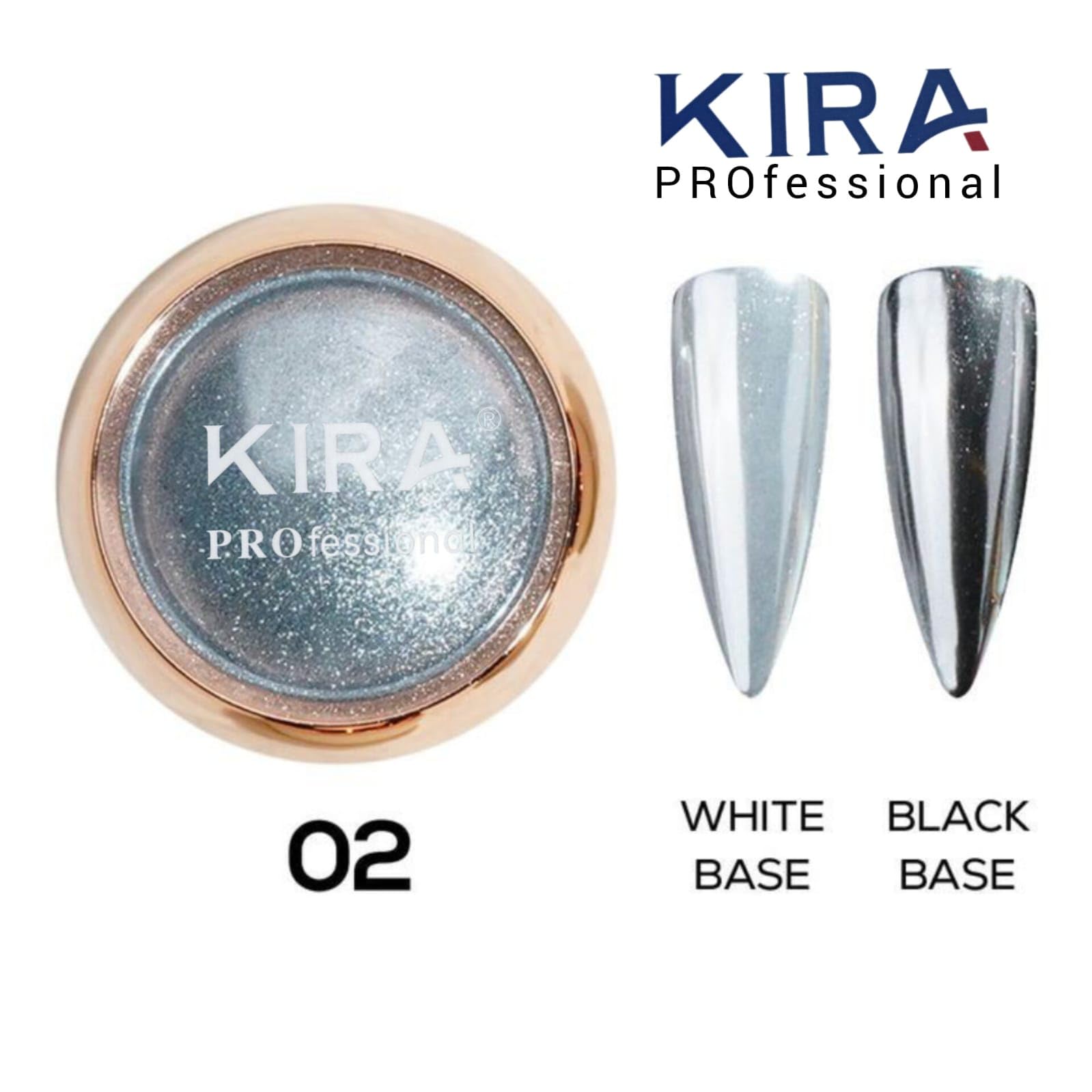 KIRA Store Colors Chrome Nail Powder Set, Reflective Glitter Metallic Mirror Effect for Nails Art Design 3D Holographic Silver Rose Gold Pigment (3- PCS, Gold - Silver- Rose Gold) - Image 8 thumbnail