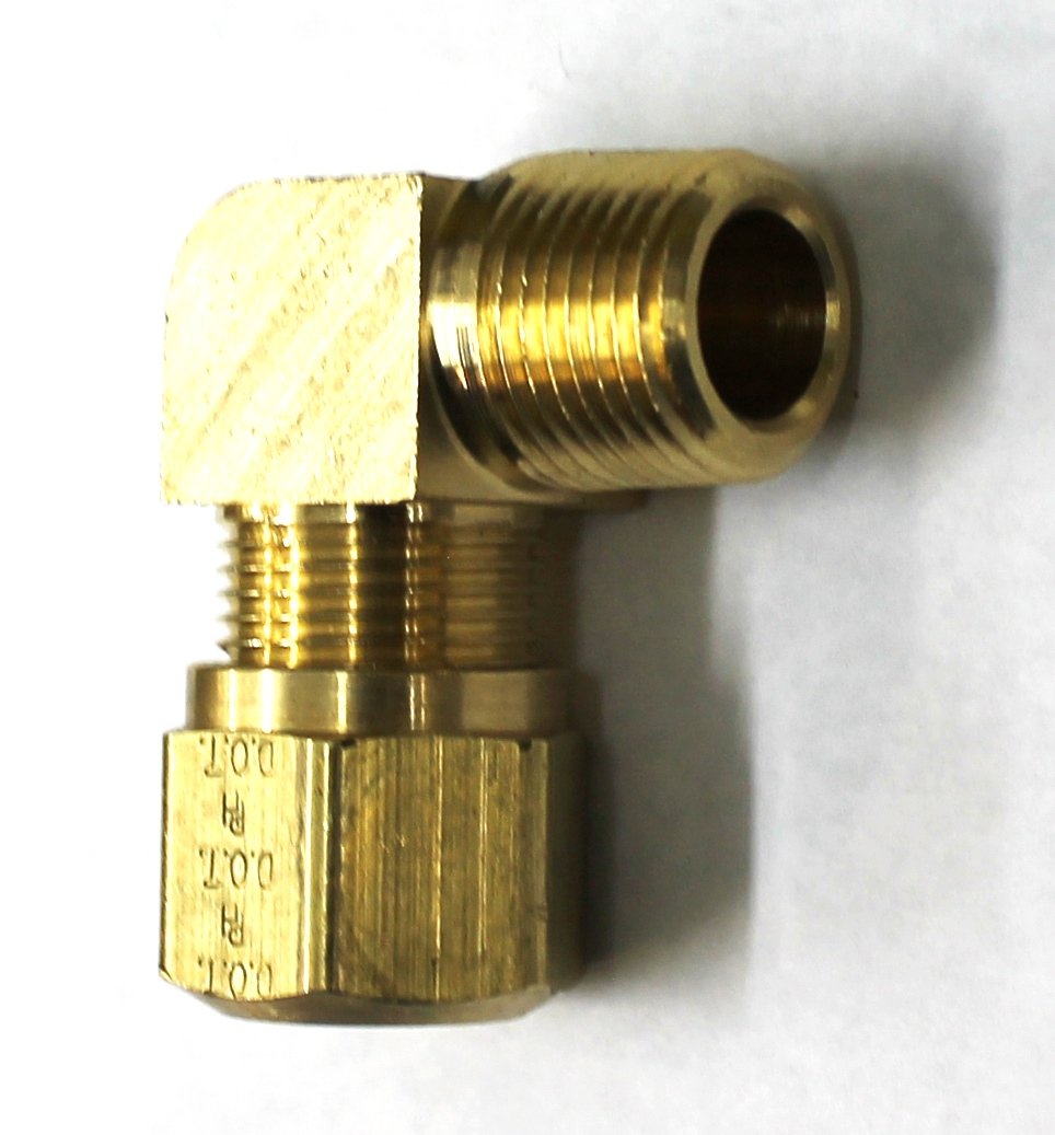 BR 1469-06-04-3/8'' DOT Compression Tube X 1/4'' Male Pipe (.540''-18 Threads) 90