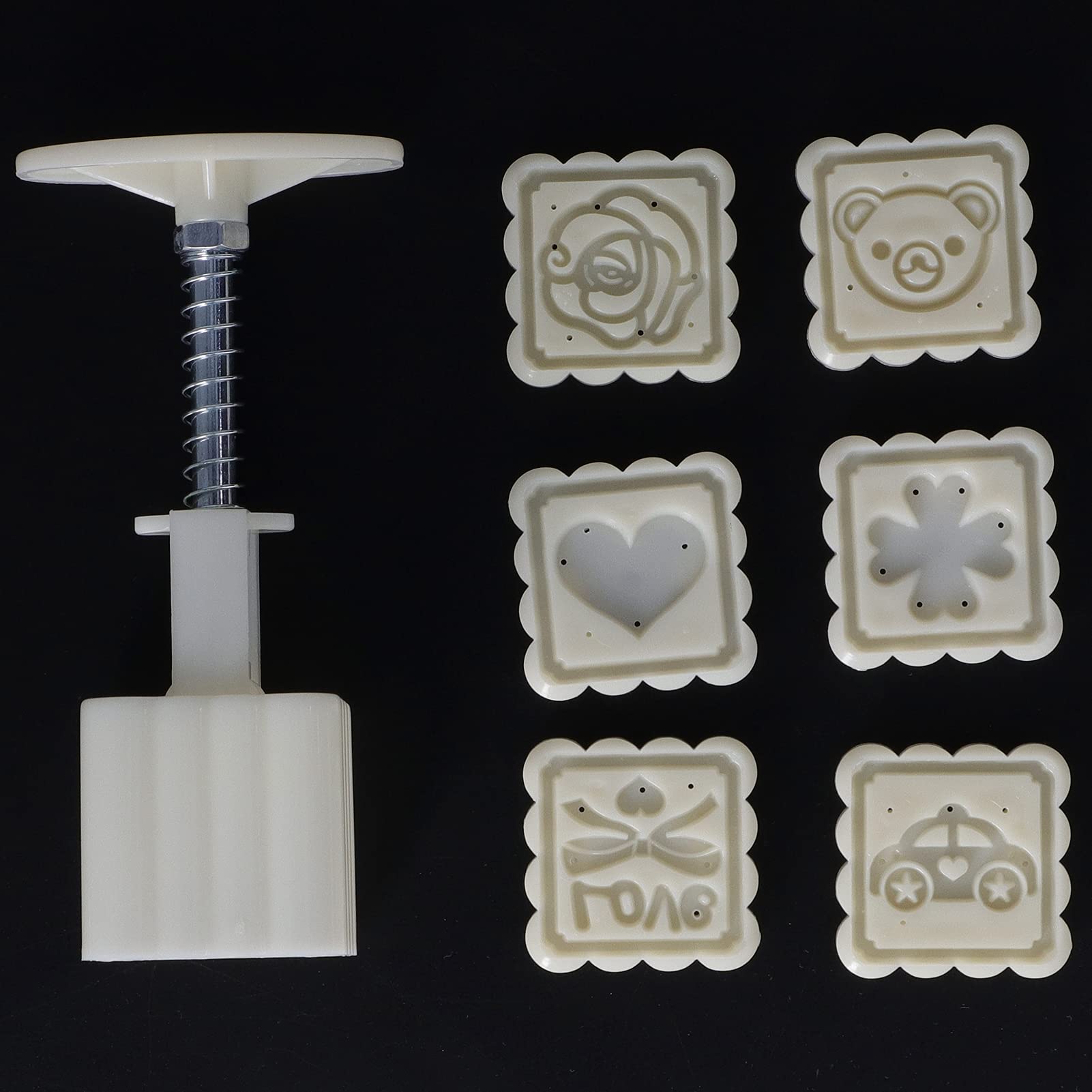 Restokki Cake Mold DIY Hand Press Mold 6 Stamps Cake Dessert 50g for Baking