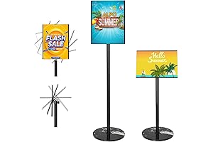 Poster Sign Stand Holder - Pedestal Floor Standing Sign Holder Vertical & Horizontal View