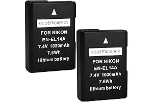 2-Pack Replacement EN-EL14A Batteries for Nikon