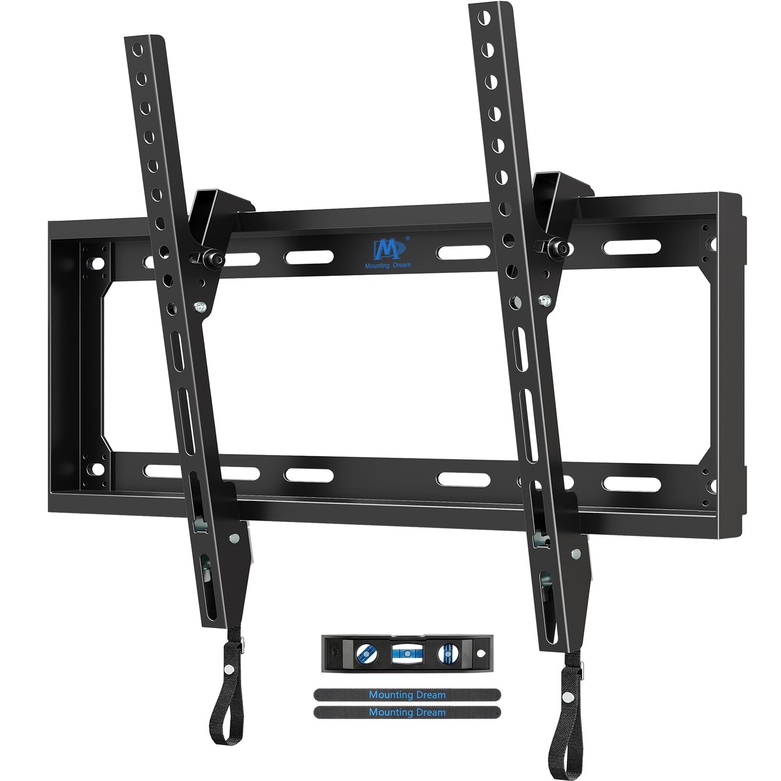 Mounting Dream Tilting TV Mounts for Most 26-60 Inch LED, LCD TVs up to VESA 400 x 400mm and 88 LBS Loading Capacity, TV Wall Mount with Unique Strap Design for Easily Lock and Release MD2268-MK