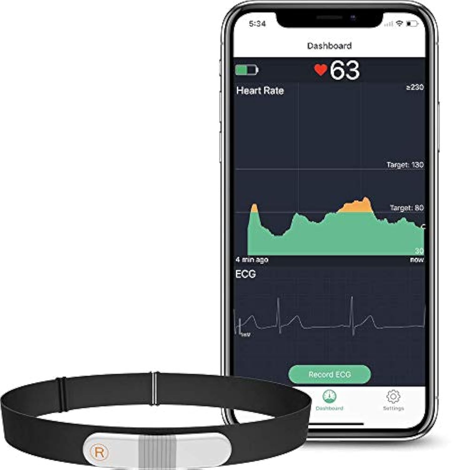 Wellue Wearable Heart Health Monitor Heart Rate and ECG/EKG Tracker With Bluetooth App