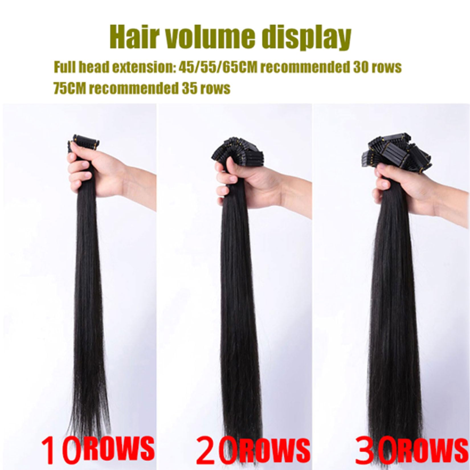 Extensiones de cabello 6D 1Nd Generation Hair Piece, 1 fila de 10 paquetes de extensiones de cabello natural, se pueden permanentar y teñir, sin enredos, 10 filas,22inch