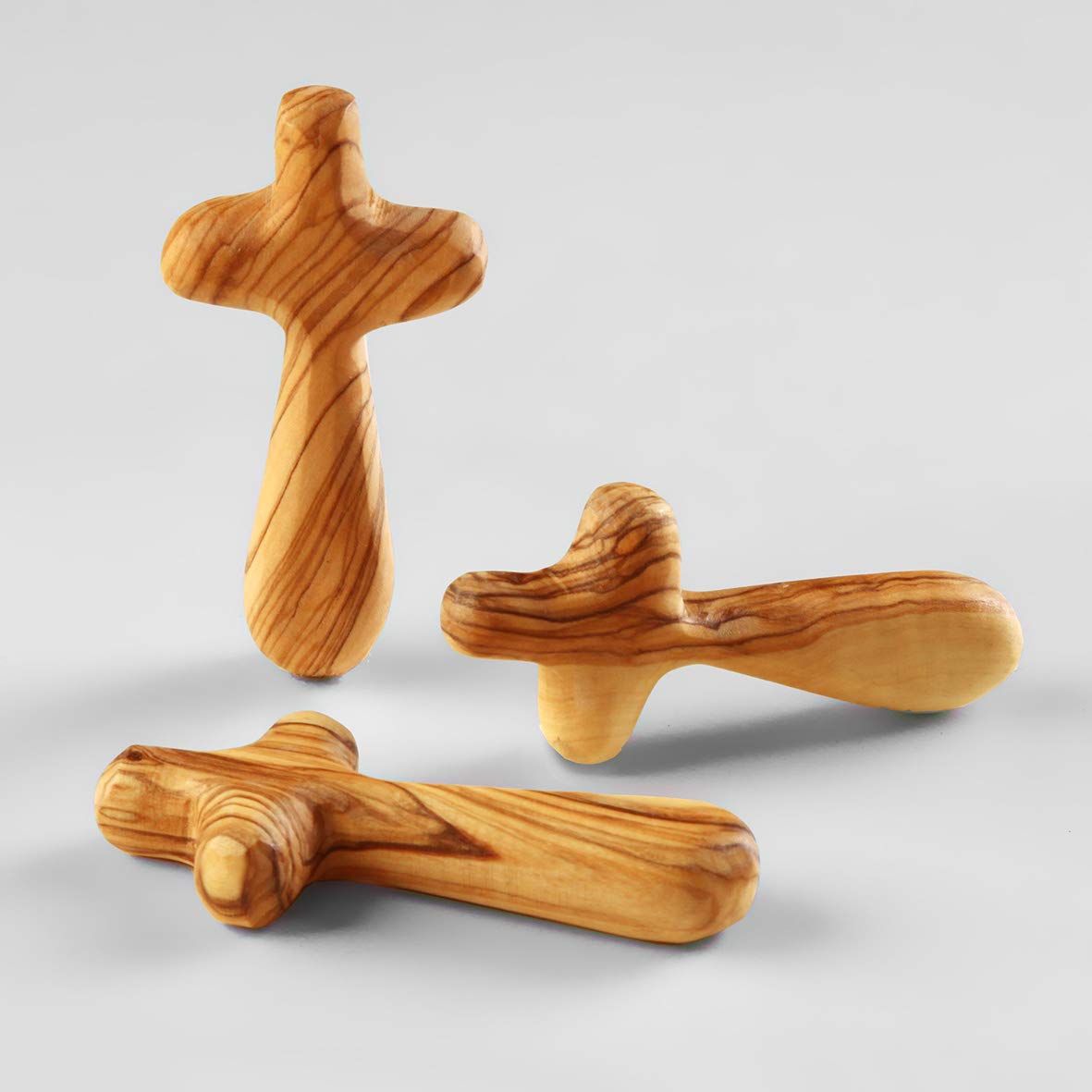 Kassis Olive Wood Comfort Holding Cross - made in Bethlehem (1, 9 cm), 9L x 9W cm - Image 3
