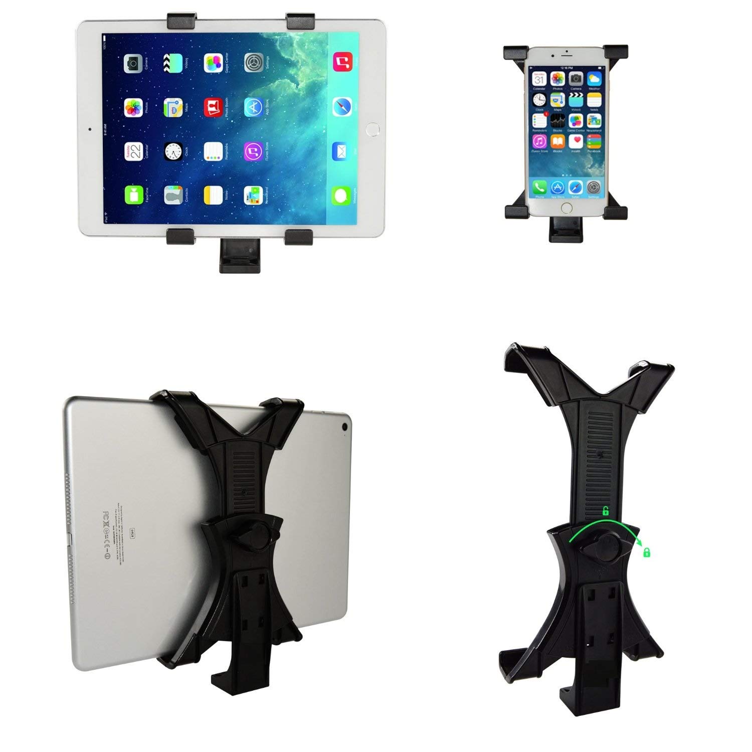 Powerpak 360 Degree Rotatable Break-Resistant Universal Tablet Tripod, Monopod,Selfie Stick Mount Clamp Holder Stand for iPad Air, Pro, Mini, Microsoft Surface, Nexus-image-21