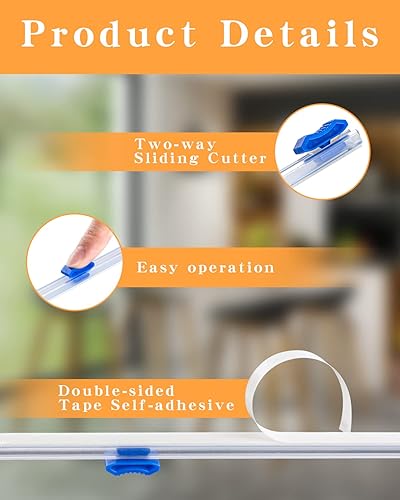 Miniatura 3 de Cortador de envoltura de plástico  4 varillas autoadhesivas de 12 pulgadas para papel de aluminio, papel encerado, papel pergamino, repuesto para la