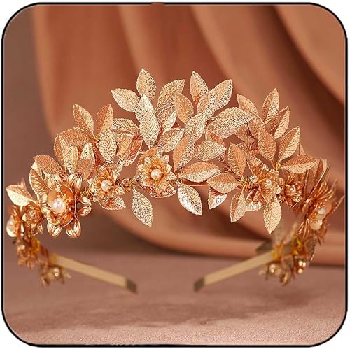 Miniatura 1 de Brishow Diadema de hoja dorada, tocado de diosa geek romana, tocado de laurel de boda, accesorios para el cabello de ramas de olivo para mujeres y