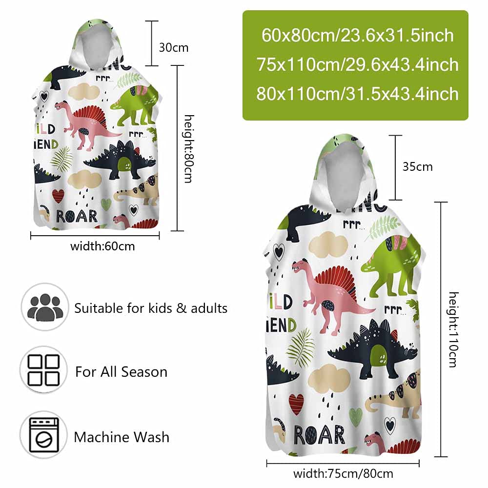 Poncho Asciugamano Con Cappuccio Per Bambini Morbuy: Telo Mare Arcobaleno 3D In Microfibra Ad Asciugatura Rapida – Taglia 80x110cm Con Stella - 2