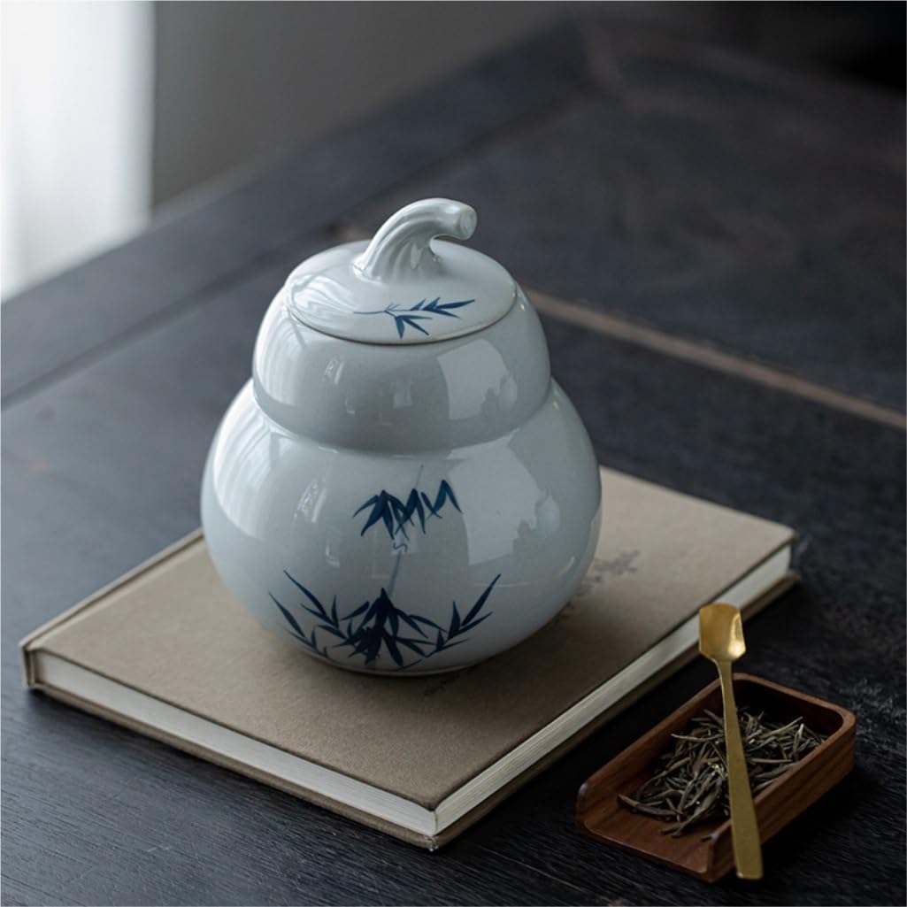 Tarros de almacenamiento de té de cerámica a granel, creativos pintados a mano, cocina, cajas de regalo, contenedores de té (C)