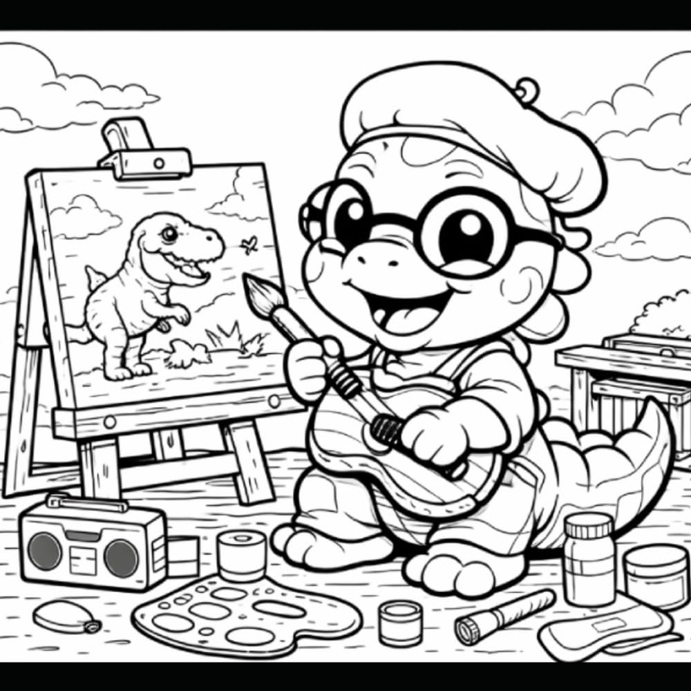Cute Dinosaur Coloring Book for Kids Ages 3–6