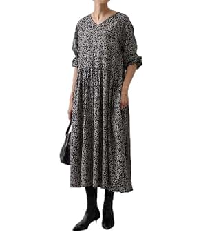 新品　ビアズリー　プリント　ギャザー　ワンピース ビアズリー BEARDSLEY リーフプリントギャザーワンピース