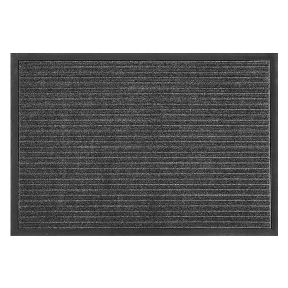 Tapis de porte entree exterieur interieur resistant gris 60x90