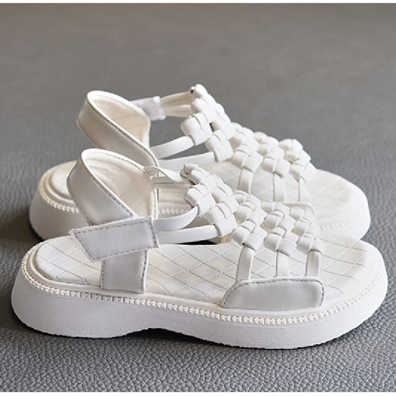 MATERUIEYES Girl Sandals Woven Pastoral Style Open Toe Little Girl Female Beach Sandals4
