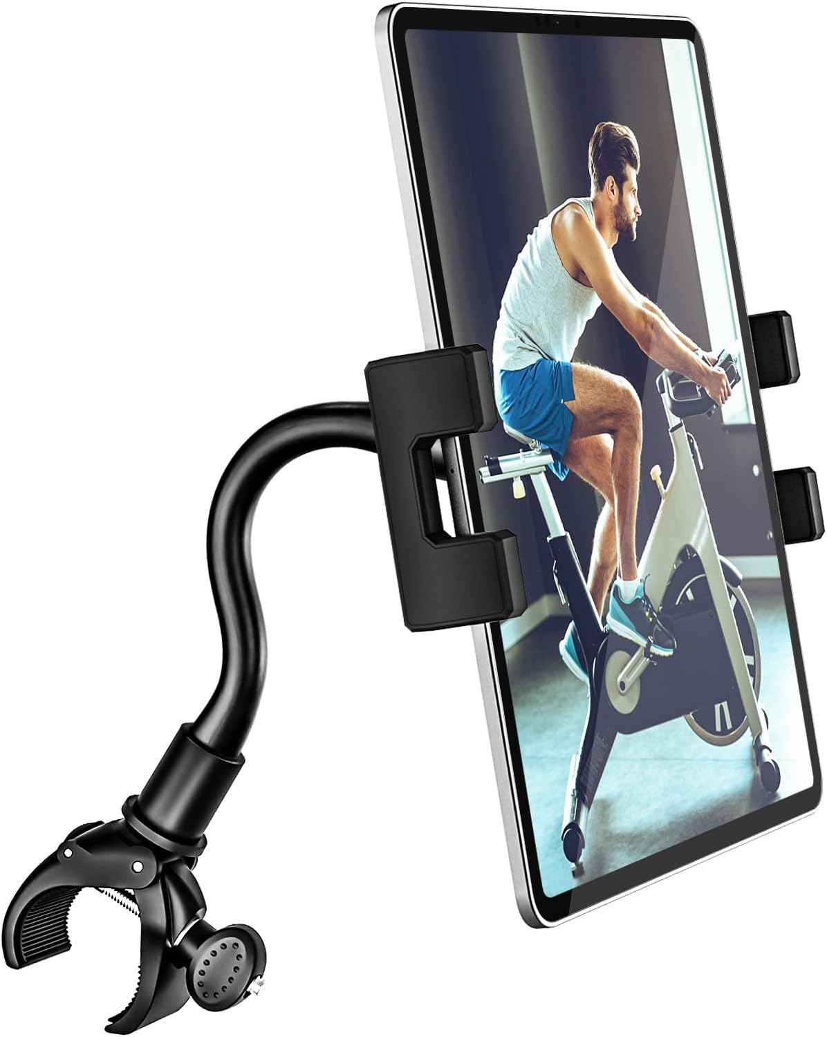 Treadmill Tablet Holder, EXSHOW Gooseneck Spinning Bike Tablet Mount, Indoor Stationary Exercise
