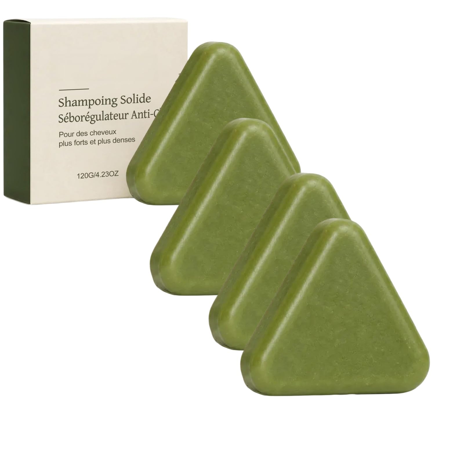 Natural Triangular Soap Shampoo - Potrójny Effective Vegetable Oil Complex | Szampon z naturalnych roślin do delikatnego oczyszczania i pielęgnacji, silnych i smoothów do włosów - dla mężczyzn i kobiet