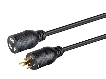 Monoprice Heavy Duty Extension Cord - 10 Feet - Black | Locking Connectors - NEMA L5-20P to NEMA L5-20R, 12AWG, 20A, Sjt, 125V
