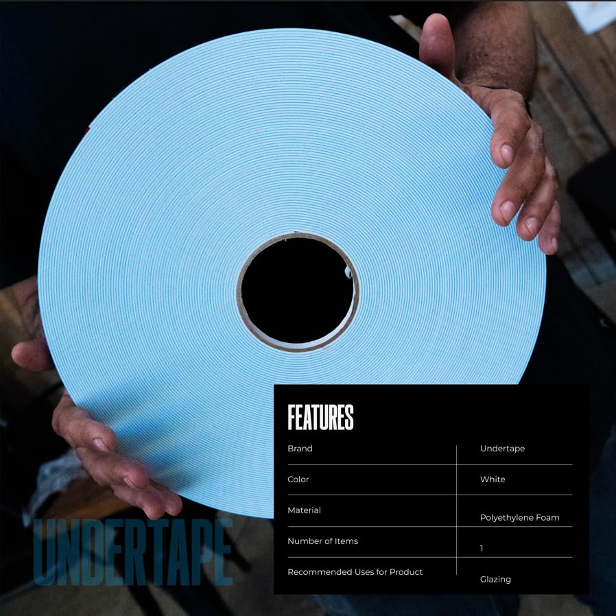 Image of Double Sided Foam Tape - 3 /8 x 1 /8 in x 82 ft (25 m) Roll - PE Closed-Cell Glazing Tape - Strong Pressure-Sensitive Acrylic Adhesive - Moisture Resistant Insulation