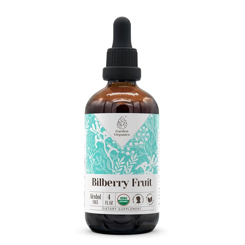 Garden Organics — Suplemento fitoterápico de extrato de mirtilo (Vaccinium myrtillus), sem álcool, 120 mL