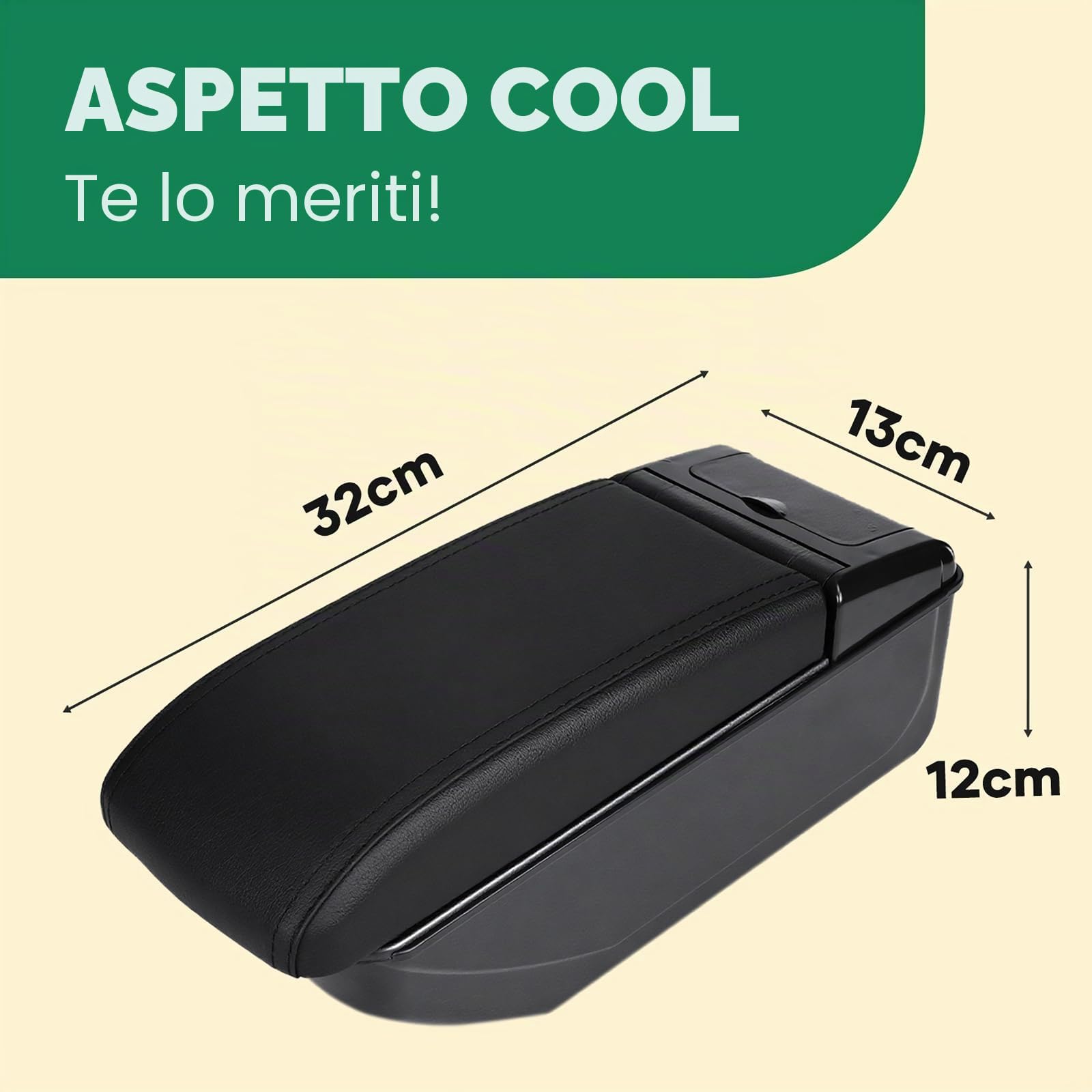 ZENVI Compatible with OPEL Meriva Braccioli 2003-2017 | Può essere come supporto gomiti,Braccioli,Console Centrale Organizer Immagazzinaggio Scatola,Doppio Spazio