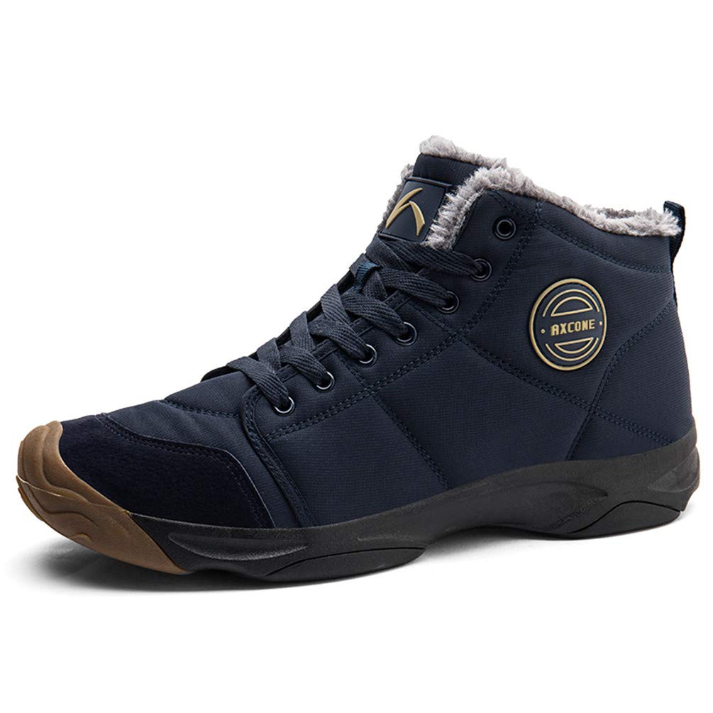 Axcone Stivali Uomo Donna Invernali Impermeabili Trekking Outdoor Caldo Cotone Scarpe Piatto Caviglia Stivaletti Neve - Rosso Marrone Blu Nero Grigio 36-48EU