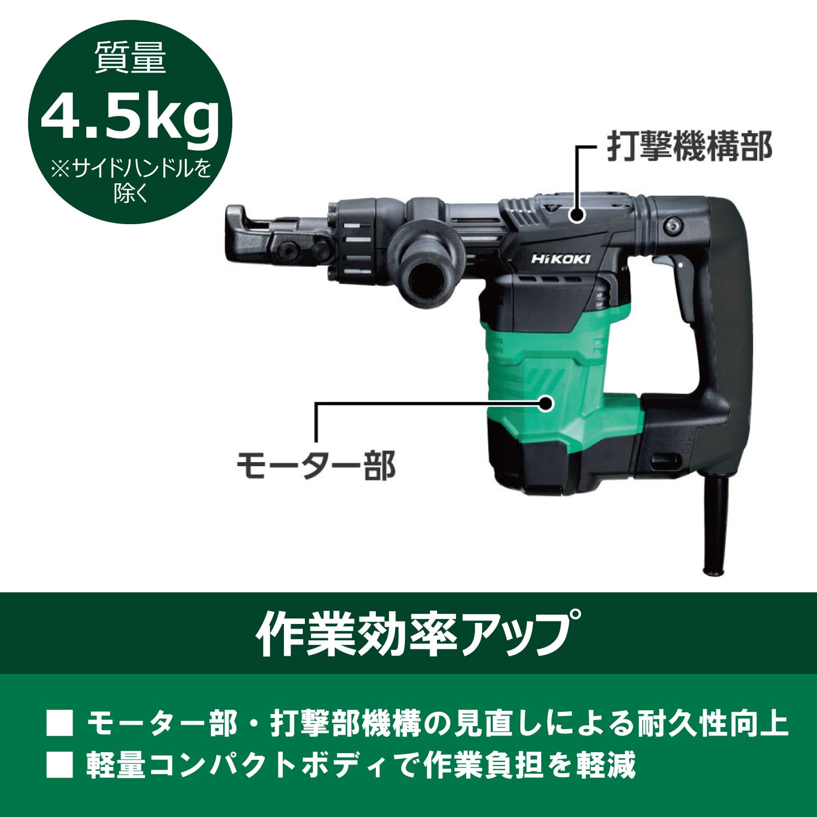 Amazon | HiKOKI(ハイコーキ) AC100Vハンマ H41SA4 + ブルポイント 