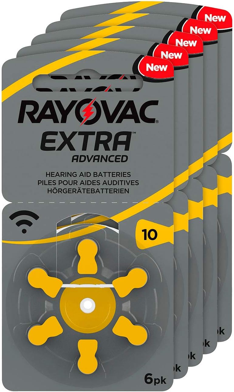Hearing Aid Batteries 10 Extra Advanced 1.45 V 105 mAh Pack of 6