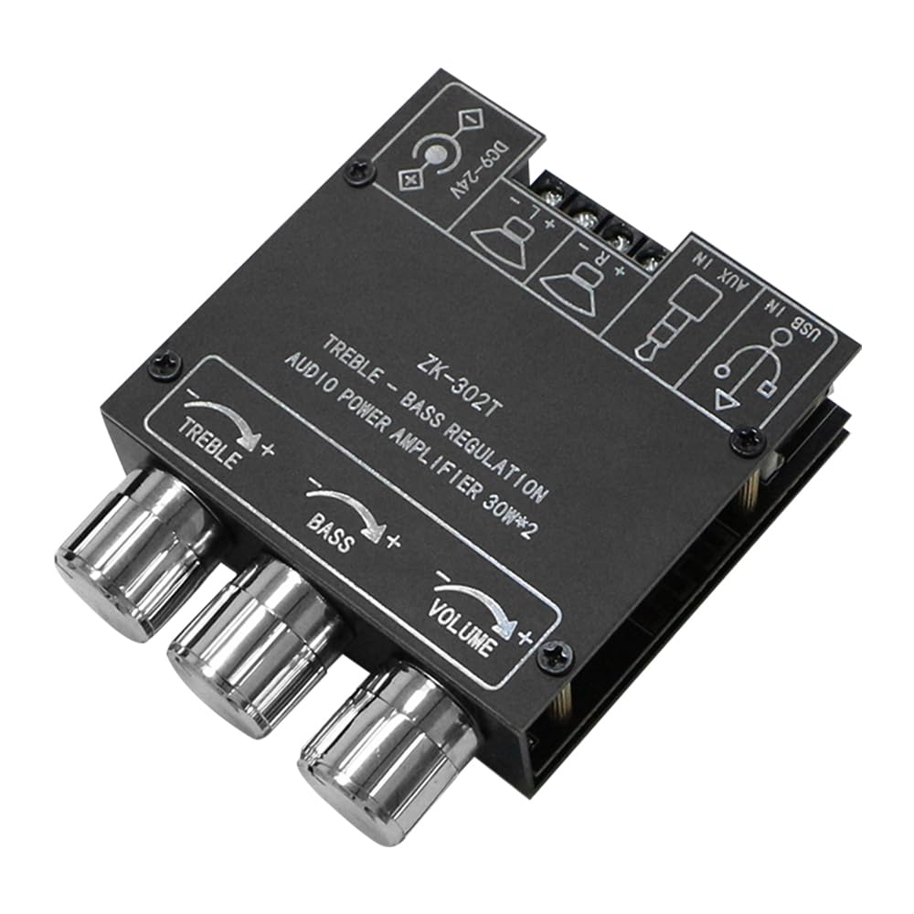 Amazon.co.jp: LINBE 30Wx2パワーアンプ、ZK-302T 2.0 30WX2 BT