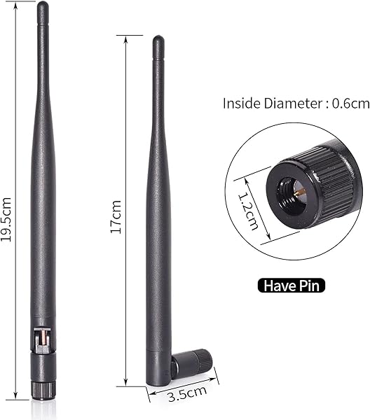 Bingfu Antenna 4G LTE Cellulare 6dBi SMA Antenna Maschio Confezione da 2 Compatibile con 4G LTE Router CPE Wireless Hotspot Gateway Cellulare Router IoT Industriale Videocamera da Pista Videocamera