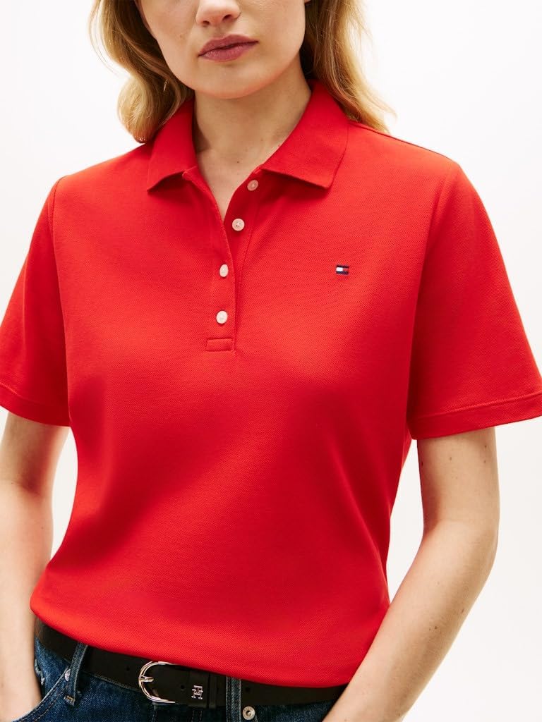 Tommy Hilfiger Damen Reg Pique Polo Ss Ww0Ww43224 – Bild 4