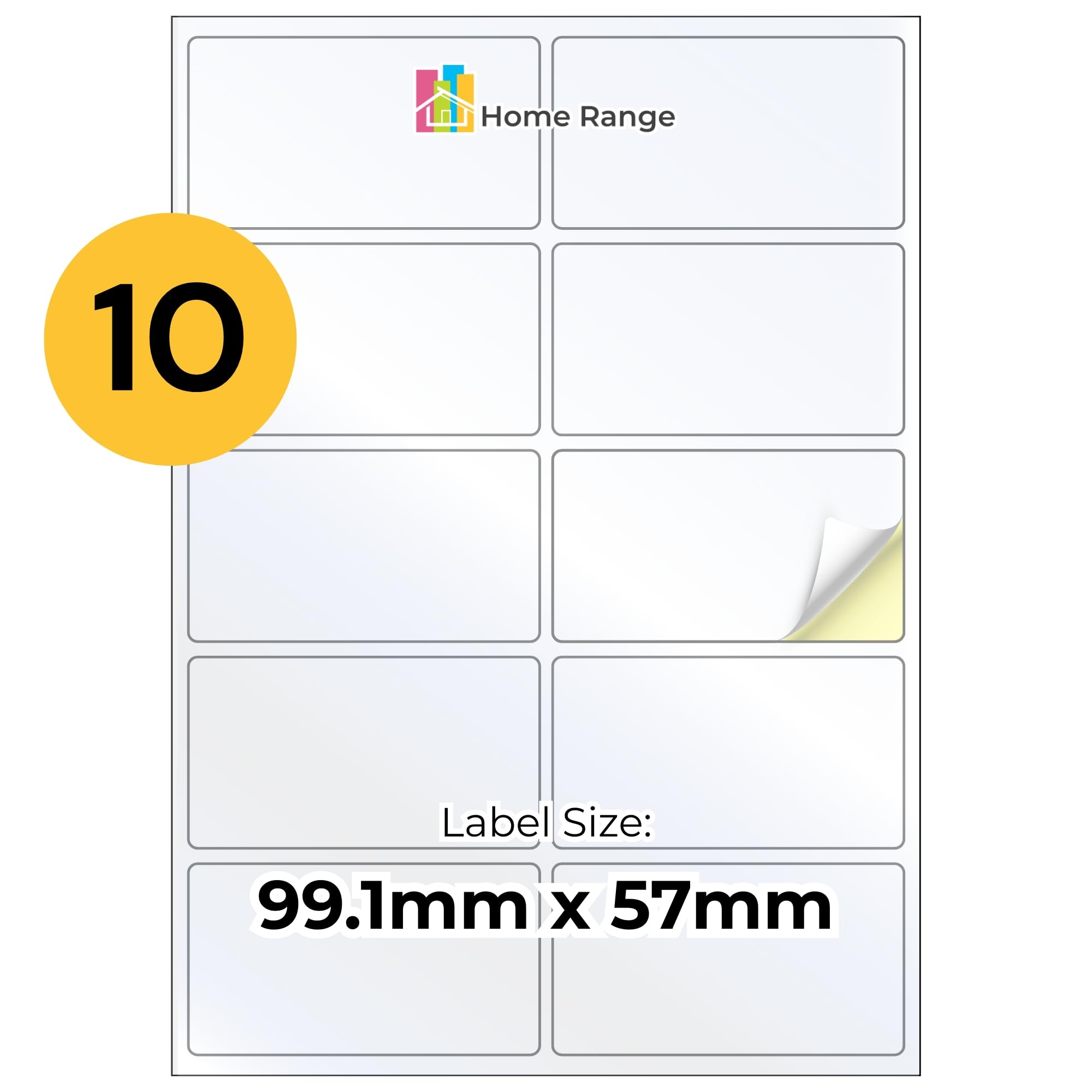Home Range 2x5 White Precut Sticker Address Labels | 100 Sheets