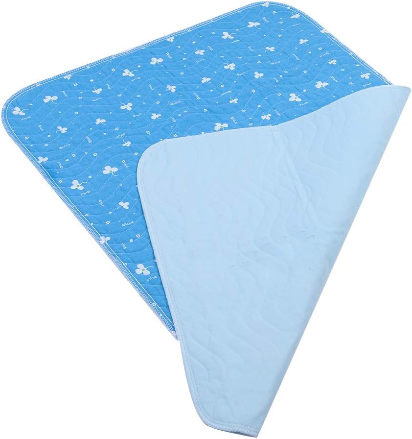Horoper Incontinence Underpads, Waterproof Incontinence Bed Pad Reusable Incontinence Chucks Underpads, Bedwetting Mattress Protector Pee Pad for Kids, Adults, Elderly, and Pets (60*90-Blue Flowers)