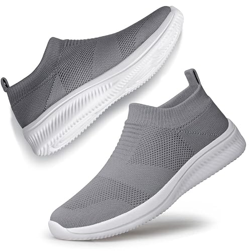 Vidbiv Men Slip On Casual Trainers Walking Shoes - Breathable Slip-On Lightweight Comfortable Tennis Mesh Sneaker #TOP2