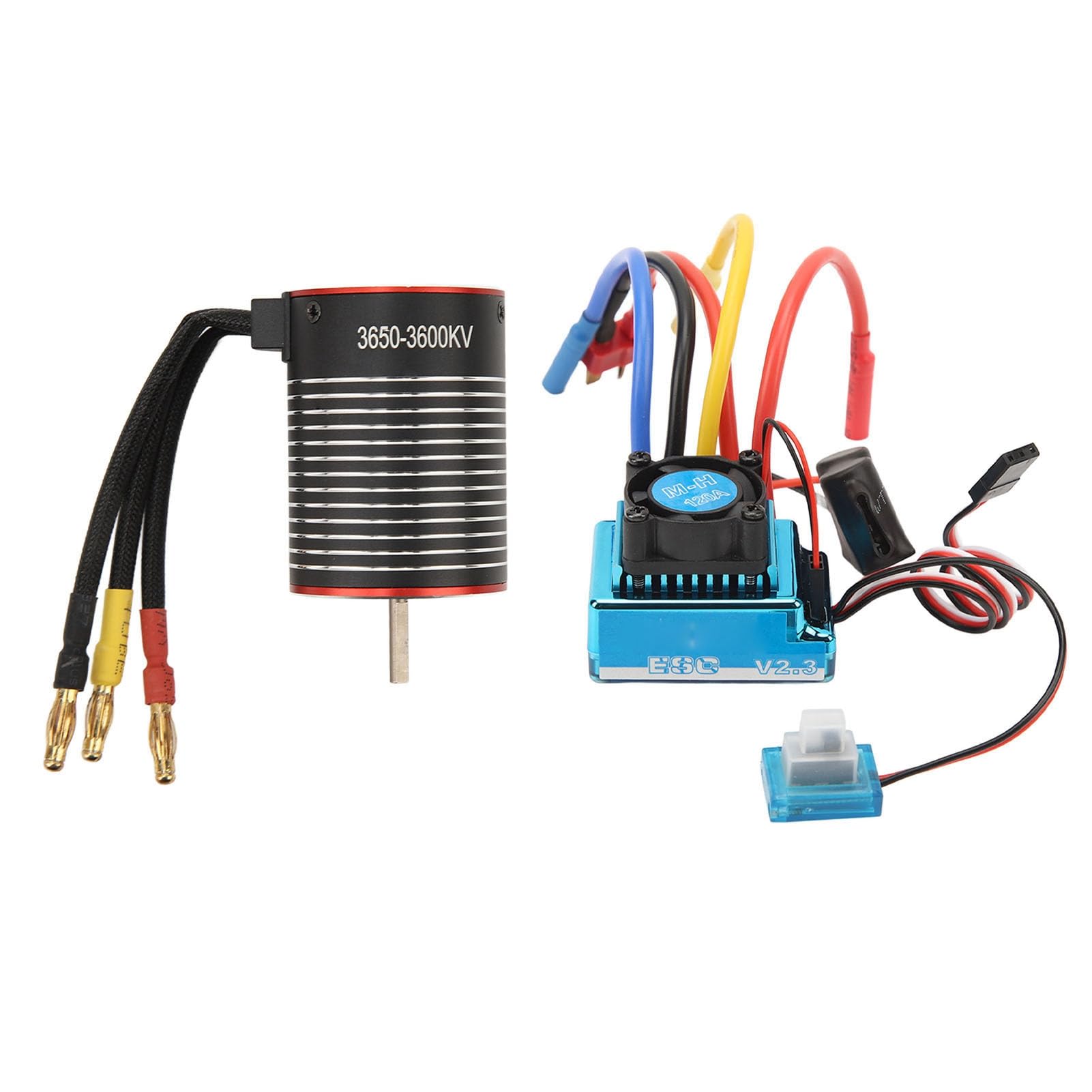 3650 Bezszczotkowy Silnik ESC Combo, Plastikowy Silnik RC ze Stopu żelaza 120A Zestaw ESC 4500KV 2 do 4S LiPo Wtyczka 4,0 Mm do Samochodów RC Truck Off Road Racing (3600KV)