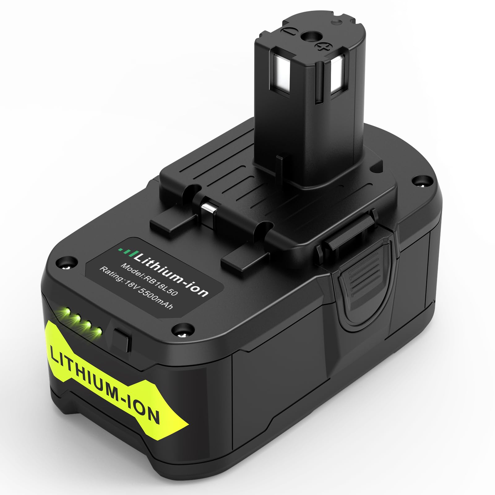 Batteria da 5500 mAh 18 V per dispositivi Ryobi ONE+, batteria di ricambio agli ioni di litio per Ryobi RB1850 RB1840 RB18L15 BPL-1815 BPL-1820G BPL1820 BPL18151 P102 P103 P104 P105 PBatteria