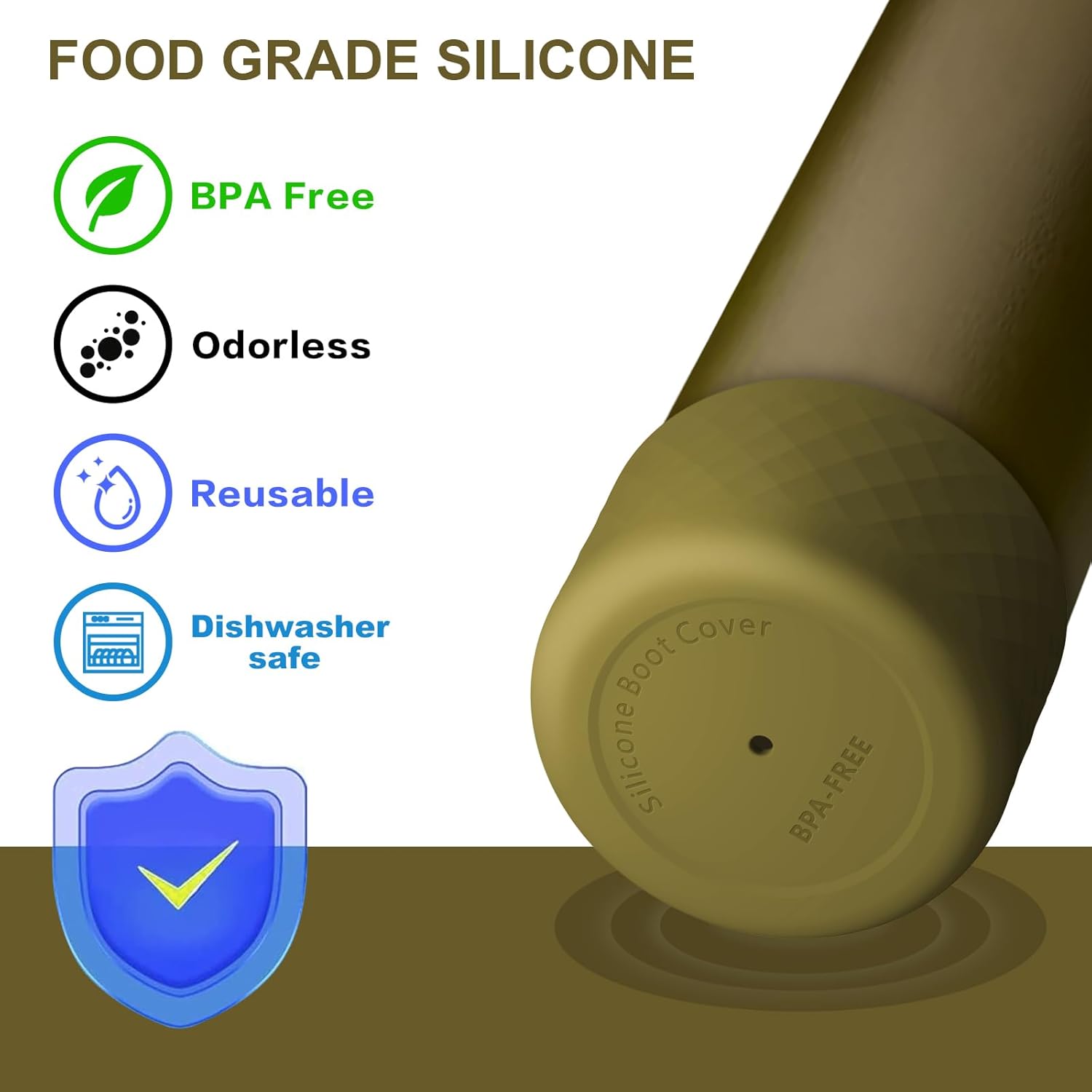 yoelike Grid Silicone Boot for Owala Water Bottle, Anti-Slip Protective Sleeve for FreeSip/Twist/Flip, Bottom Bumper Cover for Watter Bottle Accessories - Image 4